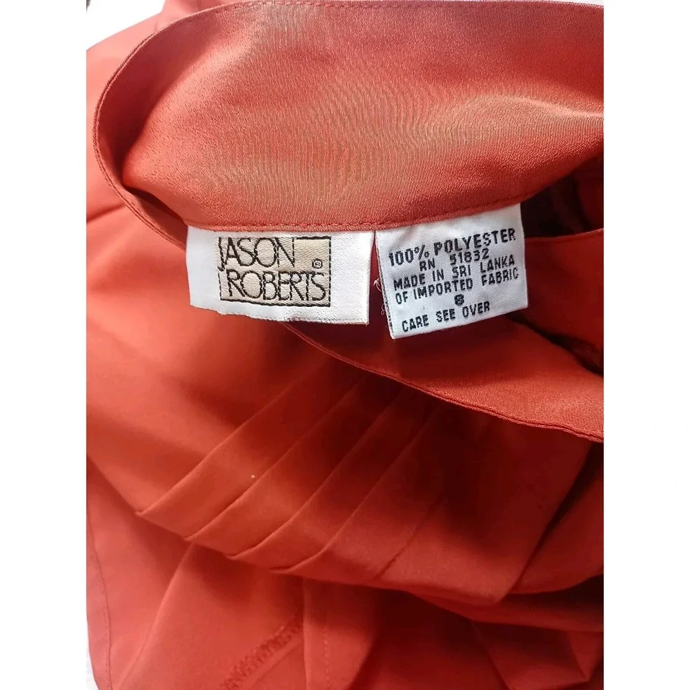 VTG Jason Roberts Dress Blouse Womens Size 8 High Neck Full Button Top 80s Style - Picture 5 of 11